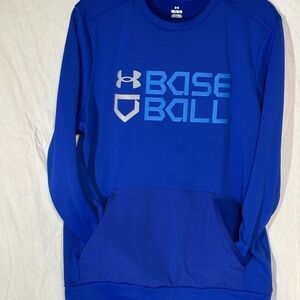 Under Armour Baseball Hoodie Men’s Medium Blue Pullover Athletic Sweatshirt